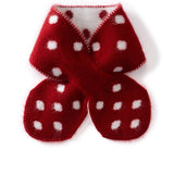 Kids Playful Polka Dot Cashmere Neck Warmer Bow Knot Cashmere Scarf Pure Cashmere Wrap Claret S