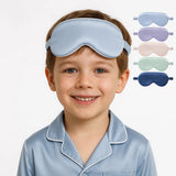 Kids Pure Silk Eye Mask Trim Silk Sleep Eye Mask for Baby Toddler Sky Blue XS