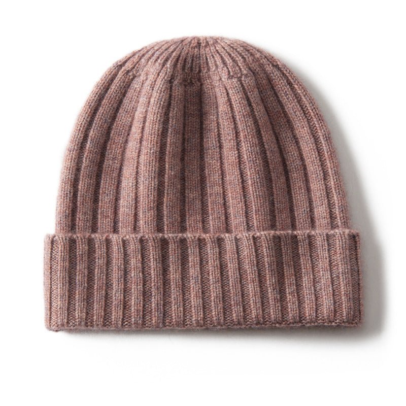 Kids Ribbed Cashmere Beanie Hat Fold Over Pure Cashmere Beanie Multi Colors Pink S