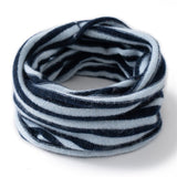 Kids Striped Cashmere Scarf Cashmere Neck Gaiter Pure Cashmere Neck Warmer Navy Blue S