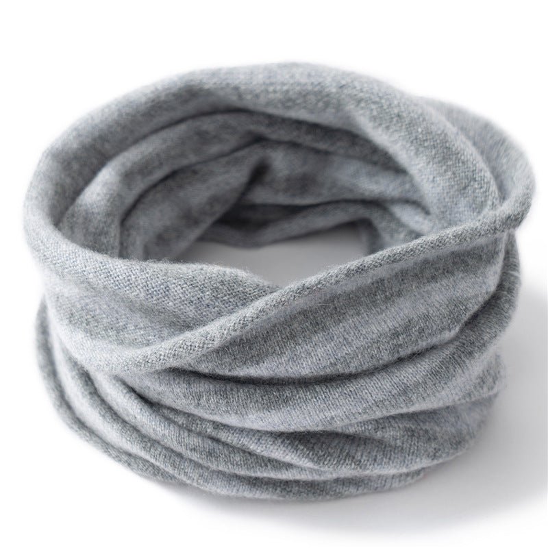 Kids Striped Cashmere Scarf Cashmere Neck Gaiter Pure Cashmere Neck Warmer Grey S