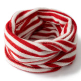 Kids Striped Cashmere Scarf Cashmere Neck Gaiter Pure Cashmere Neck Warmer Red + Ivory S