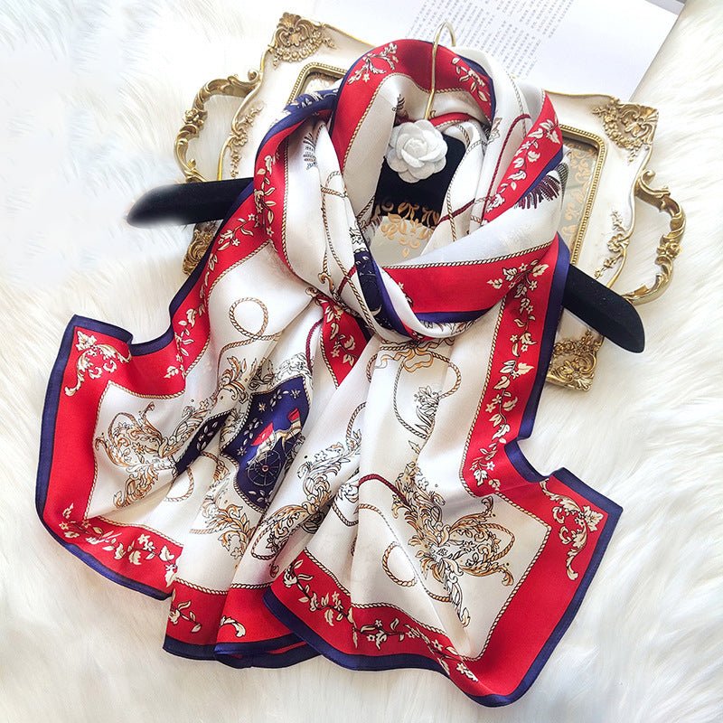 Ladies Floral Silk Scarf 100% Mulberry Long Printed Silk Scarf Style - 16 M