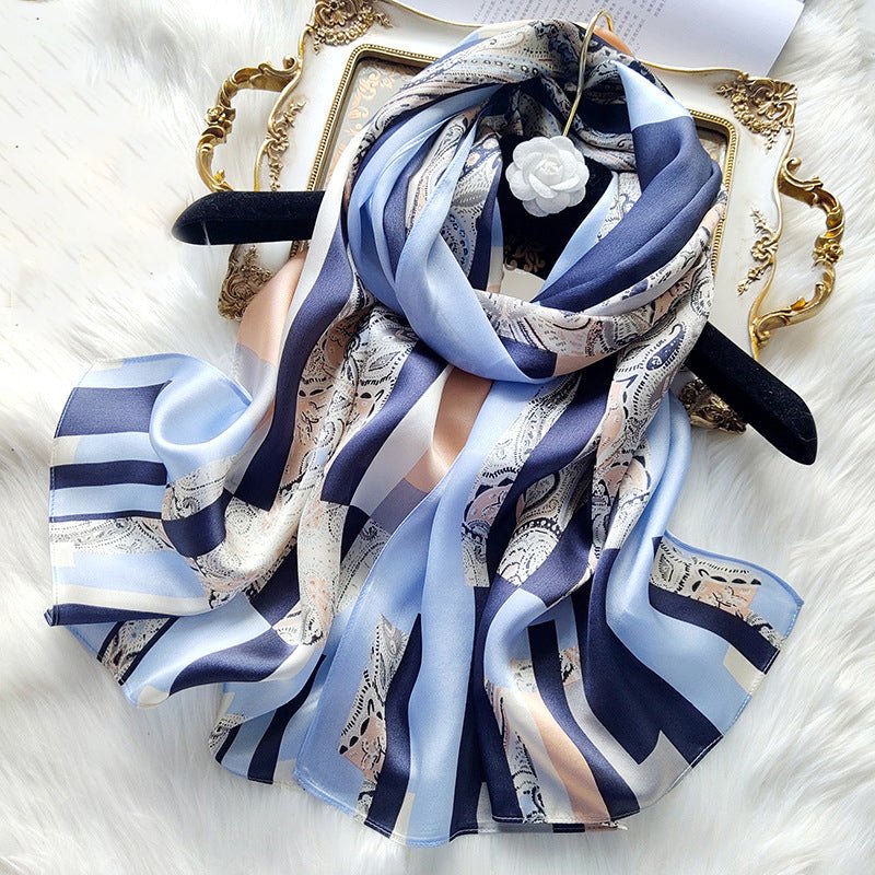 Ladies Floral Silk Scarf 100% Mulberry Long Printed Silk Scarf Style - 20 M