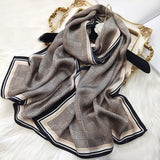 Ladies Floral Silk Scarf 100% Mulberry Long Printed Silk Scarf Style - 8 M