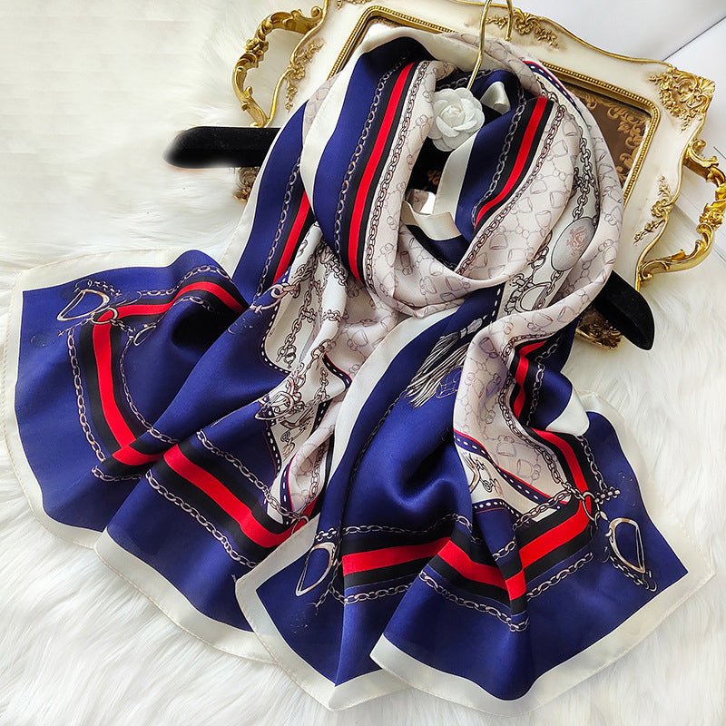 Ladies Floral Silk Scarf 100% Mulberry Long Printed Silk Scarf Style - 6 M