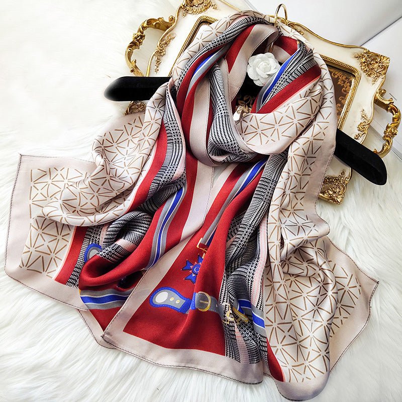 Ladies Floral Silk Scarf 100% Mulberry Long Printed Silk Scarf Style - 2 M