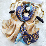 Ladies Floral Silk Scarf 100% Mulberry Long Printed Silk Scarf Style - 17 M
