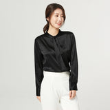 Ladies Pure Silk Shirt Mulberry Ribbon Work Silk Blouse Tops White XS