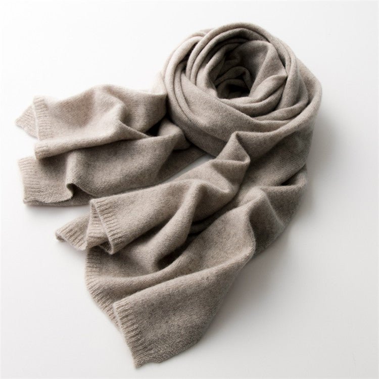 Long Cashmere Scarf Luxury Pure Cashmere Winter Scarves Gray L