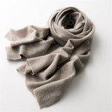 Long Cashmere Scarf Luxury Pure Cashmere Winter Scarves Gray L