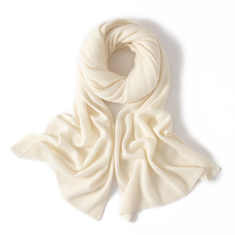 Long Cashmere Scarf Luxury Pure Cashmere Winter Scarves Ivory L