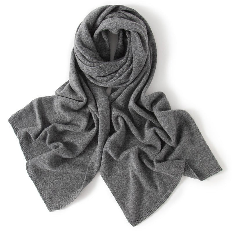 Premium Cashmere Scarf Long Pure Cashmere Winter Scarf Dark Gray L