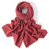 Long Cashmere Scarf Luxury Pure Cashmere Winter Scarves Red L