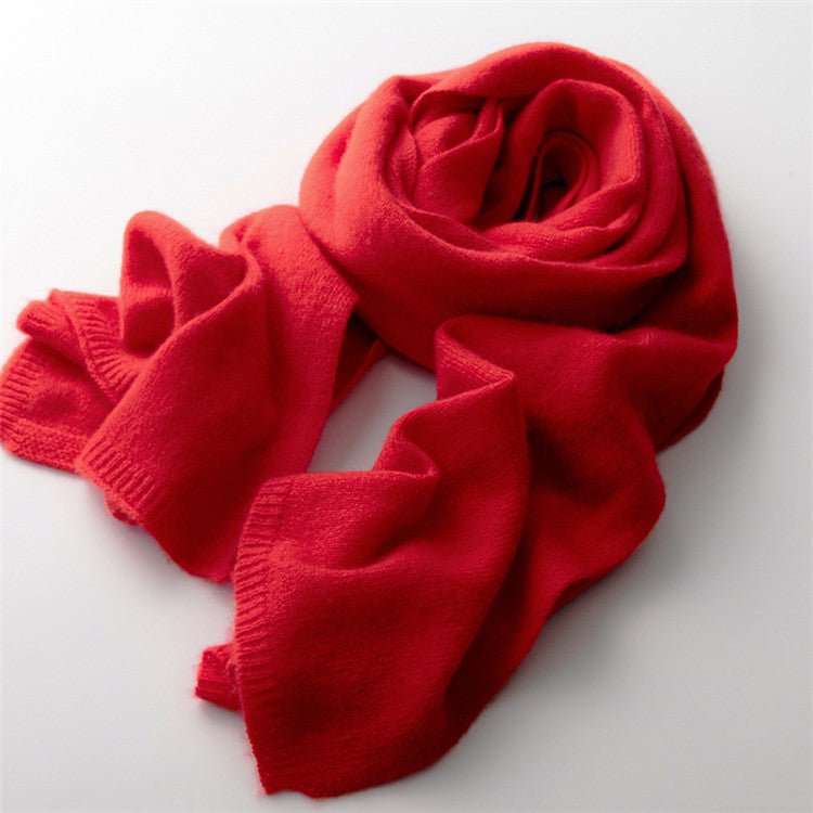 Premium Cashmere Scarf Long Pure Cashmere Winter Scarf Red L