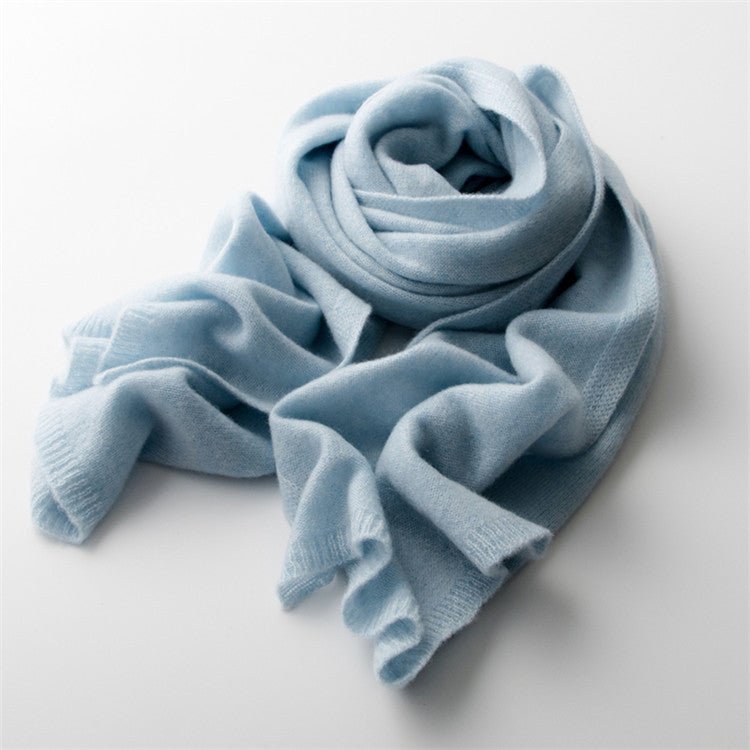Premium Cashmere Scarf Long Pure Cashmere Winter Scarf Blue L