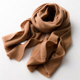 Long Cashmere Scarf Luxury Pure Cashmere Winter Scarves Khaki L