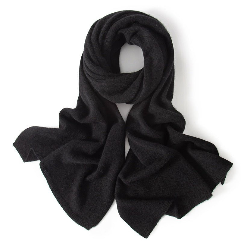 Premium Cashmere Scarf Long Pure Cashmere Winter Scarf Black L