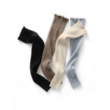 Long Cashmere Leg Warmers Ribbed Cashmere Knee Pads Taupe M