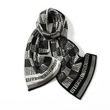 Greek Key Pattern Cashmere Scarf Long Cashmere Winter Scarves Taupe L