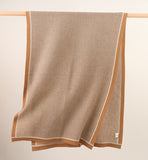 Ribbed Cashmere Scarf Long Cashmere Shawl And Wraps Border Detail Taupe XL