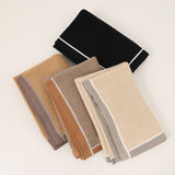 Ribbed Cashmere Scarf Long Cashmere Shawl And Wraps Border Detail Beige XL
