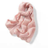 Soft Cashmere Scarf With Textured Chevron Design Long Cut - out Pink L
