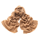 Long Pure Cashmere Leaf Pattern Scarf Knitted Cashmere Shawl And Wrap Camel L