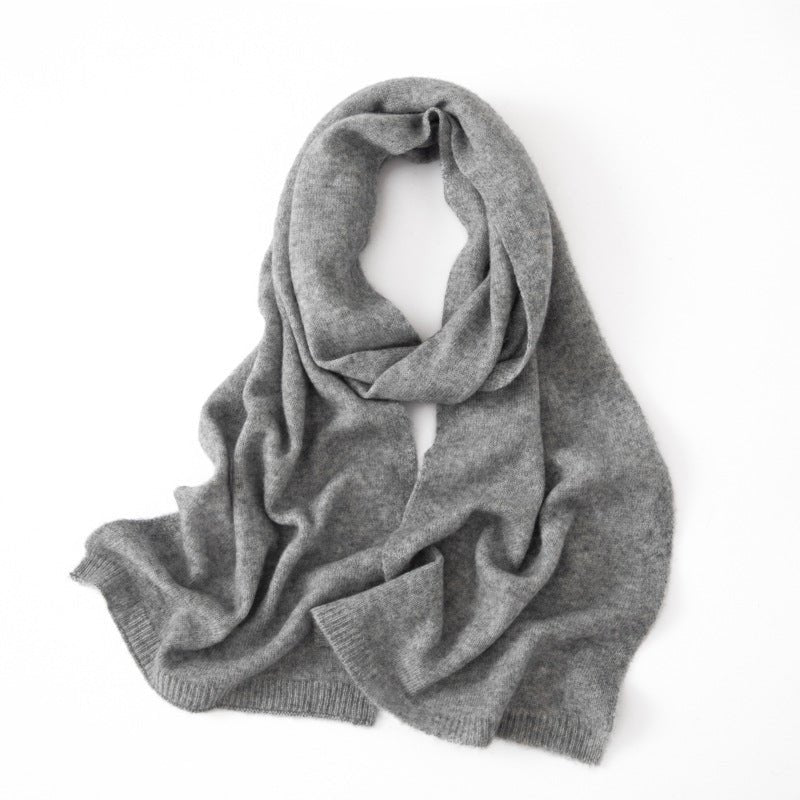 Long Heather Cashmere Scarf Multi Colors Cashmere Shawl and Wrap Grey M