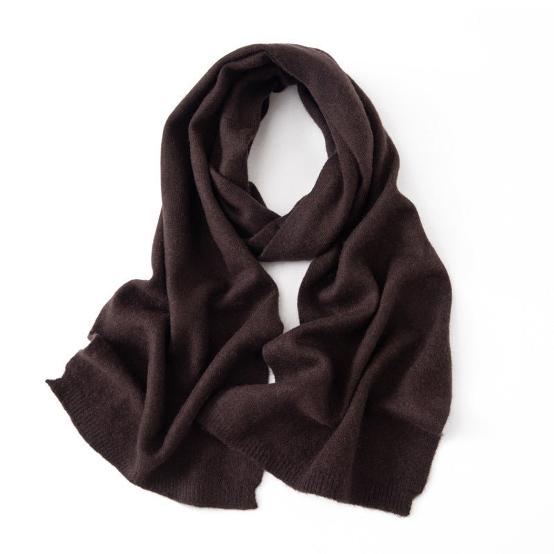 Long Heather Cashmere Scarf Multi Colors Cashmere Shawl and Wrap Coffee M