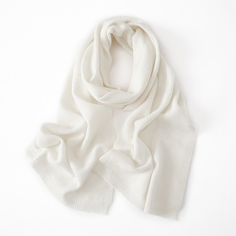 Long Heather Cashmere Scarf Multi Colors Cashmere Shawl and Wrap Ivory M