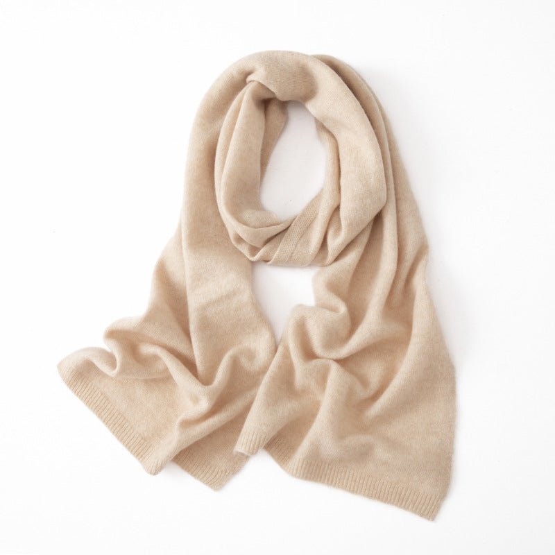 Long Heather Cashmere Scarf Multi Colors Cashmere Shawl and Wrap Beige M