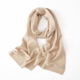 Long Heather Cashmere Scarf Multi Colors Cashmere Shawl and Wrap Beige M