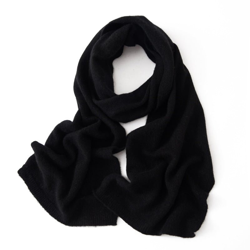 Long Heather Cashmere Scarf Multi Colors Cashmere Shawl and Wrap Black M