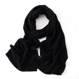 Long Heather Cashmere Scarf Multi Colors Cashmere Shawl and Wrap Black M