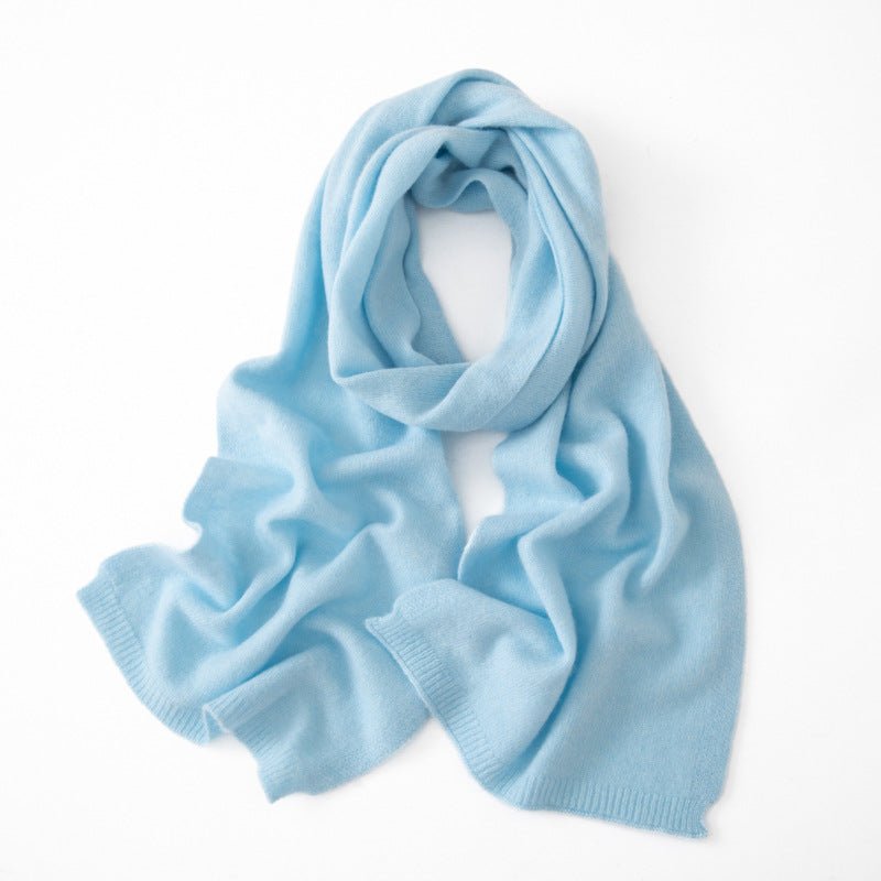 Long Heather Cashmere Scarf Multi Colors Cashmere Shawl and Wrap Blue M