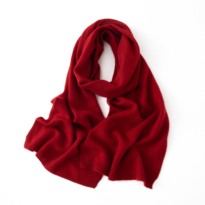 Long Heather Cashmere Scarf Multi Colors Cashmere Shawl and Wrap Claret M