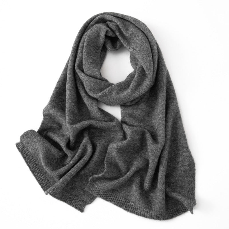 Long Heather Cashmere Scarf Multi Colors Cashmere Shawl and Wrap Dark Grey M