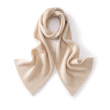Long Ribbed Cashmere Scarf Unisex Cashmere Shawl Cashmere Wrap Beige M
