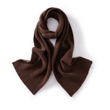 Long Ribbed Cashmere Scarf Unisex Cashmere Shawl Cashmere Wrap Coffee M