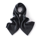 Long Ribbed Cashmere Scarf Unisex Cashmere Shawl Cashmere Wrap Grey M