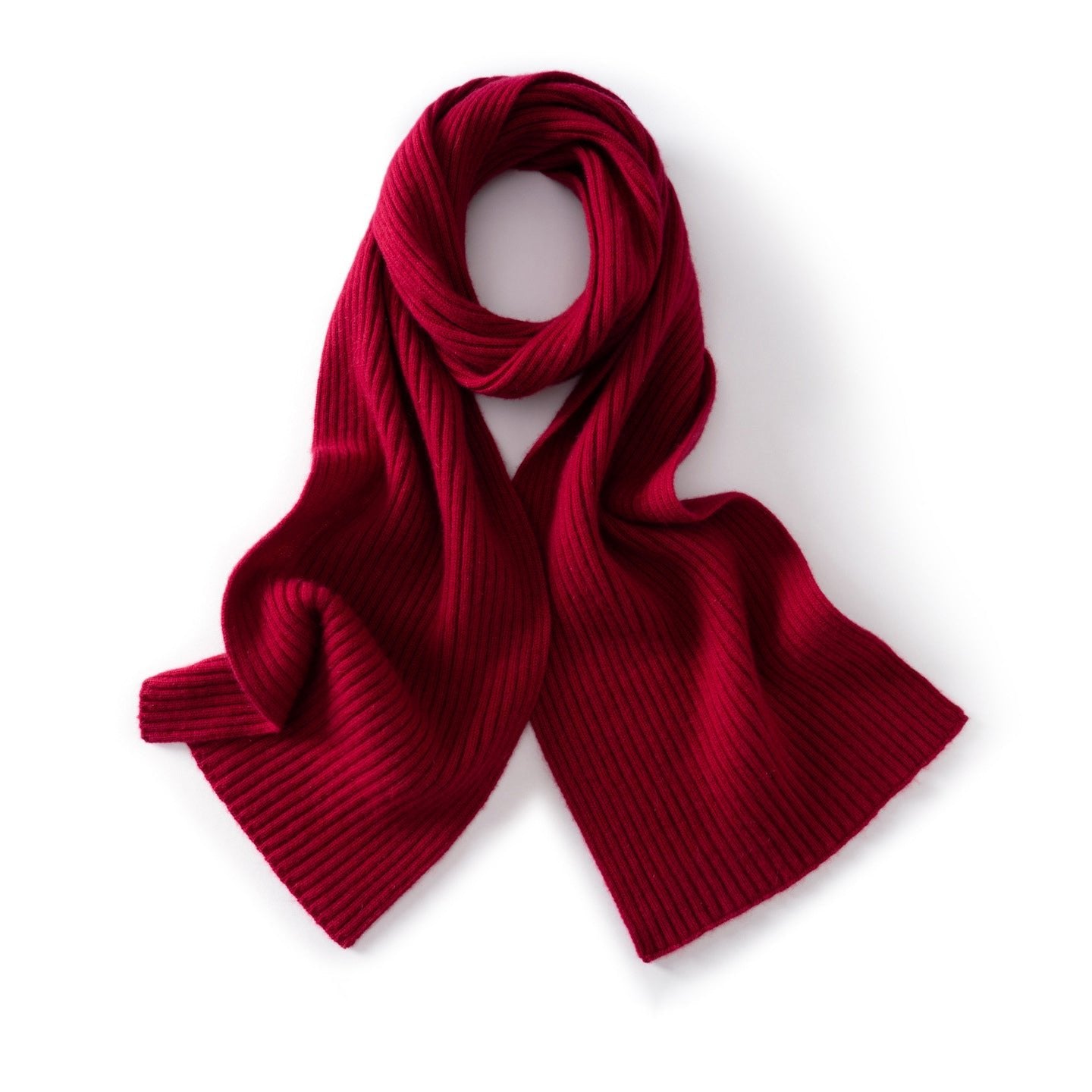 Long Ribbed Cashmere Scarf Unisex Cashmere Shawl Cashmere Wrap Claret M