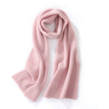Long Ribbed Cashmere Scarf Unisex Cashmere Shawl Cashmere Wrap Pink M