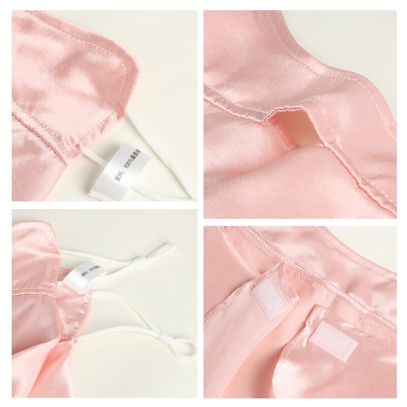 Long Silk Face Masks Silk Face Cover Breathable Anti - uv Mask Pink M