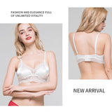 Luxurious Lace Wireless Silk Bralette White S