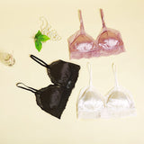 Luxurious Lace Wireless Silk Bralette Rosy Pink S