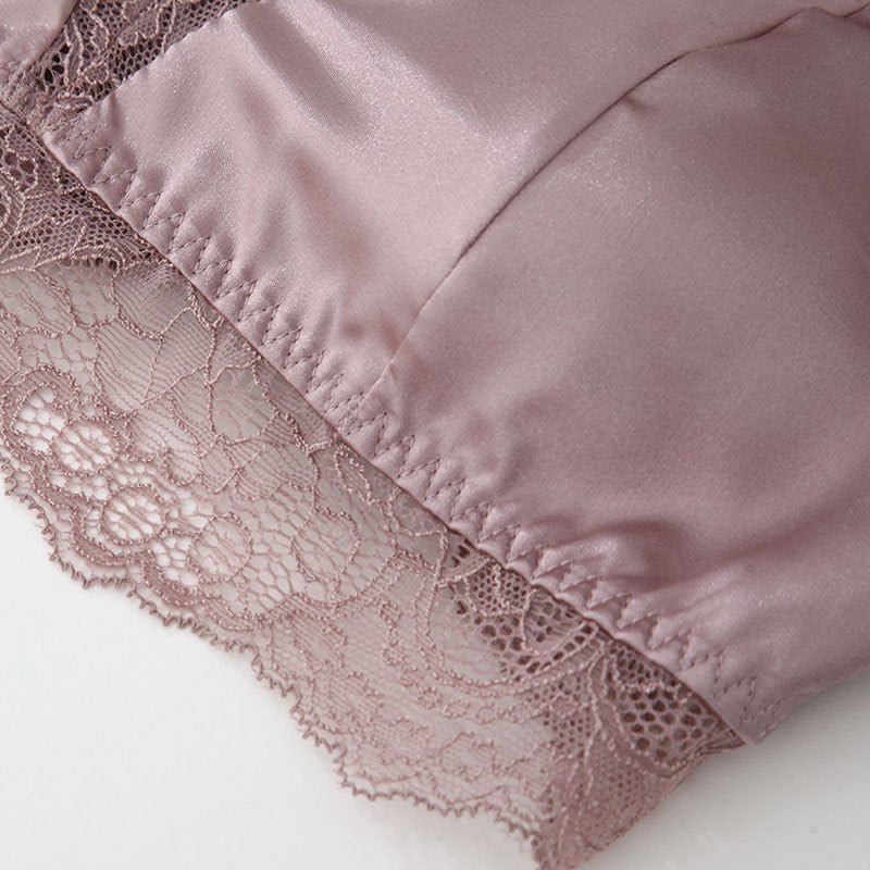 Luxurious Lace Wireless Silk Bralette Rosy Pink S