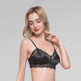 Luxurious Lace Wireless Silk Bralette Black S