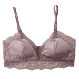 Luxurious Lace Wireless Silk Bralette Rosy Pink S