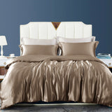 19 Momme 100% Pure Mulberry Silk Duvet Cover with Hidden Zipper Closure Chocolate Twin (67"W x 87"L)